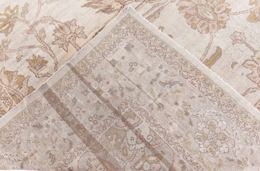 Antique Persian Sultanabad Tan, Taupe and Brown Handwoven Wool Rug BB4925