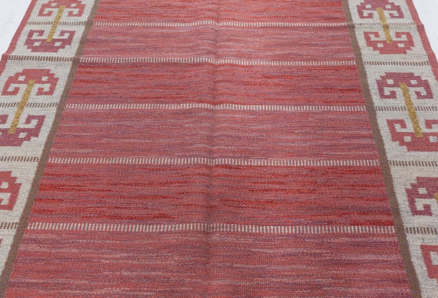 Swedish flat woven wool Rug designed by Anna-Greta Sjökvist for Svenskt Tenn BB4949