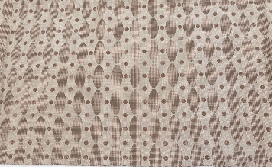Mid-20th Century Dots and Ovals, Brown, Beige Swedish Flat-Weave Wool Rug BB4989