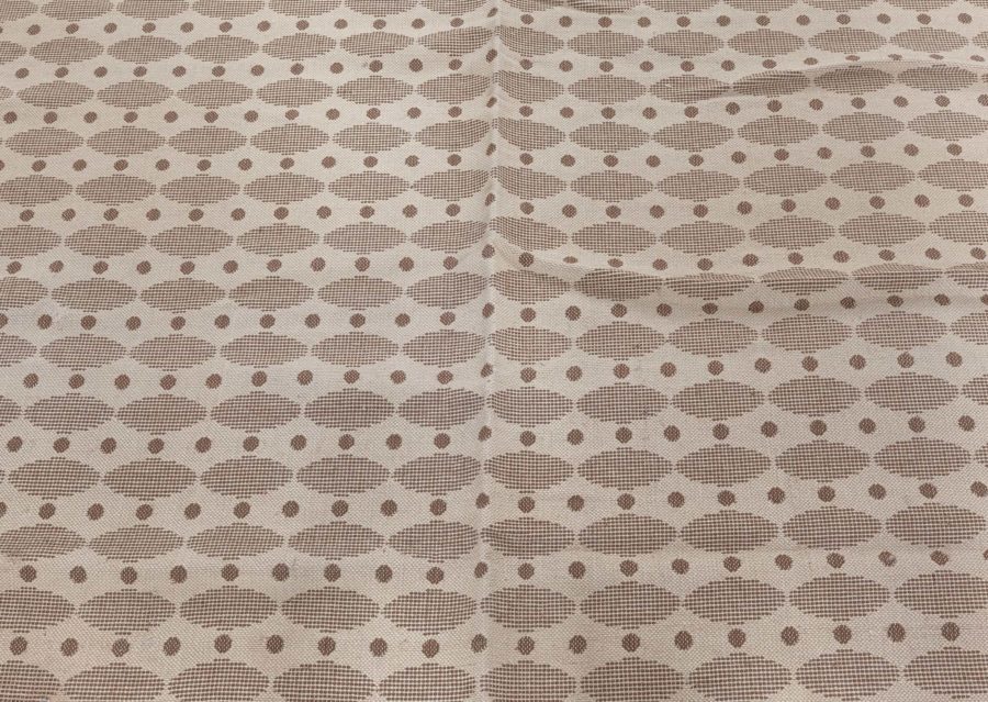 Mid-20th Century Dots and Ovals, Brown, Beige Swedish Flat-Weave Wool Rug BB4989