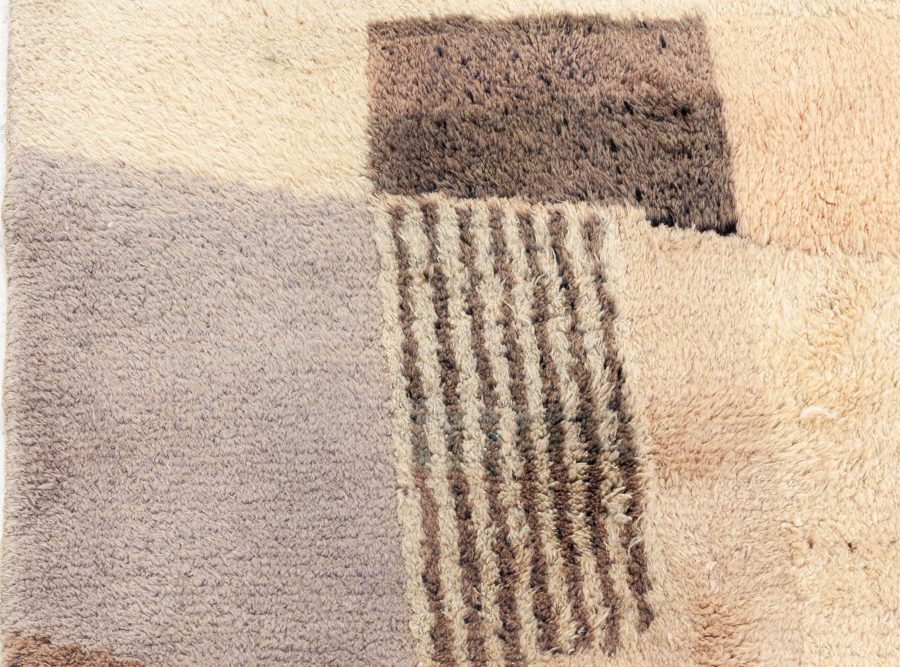 Early 20th Century French Art Deco Beige Handmade Wool Rug BB5030