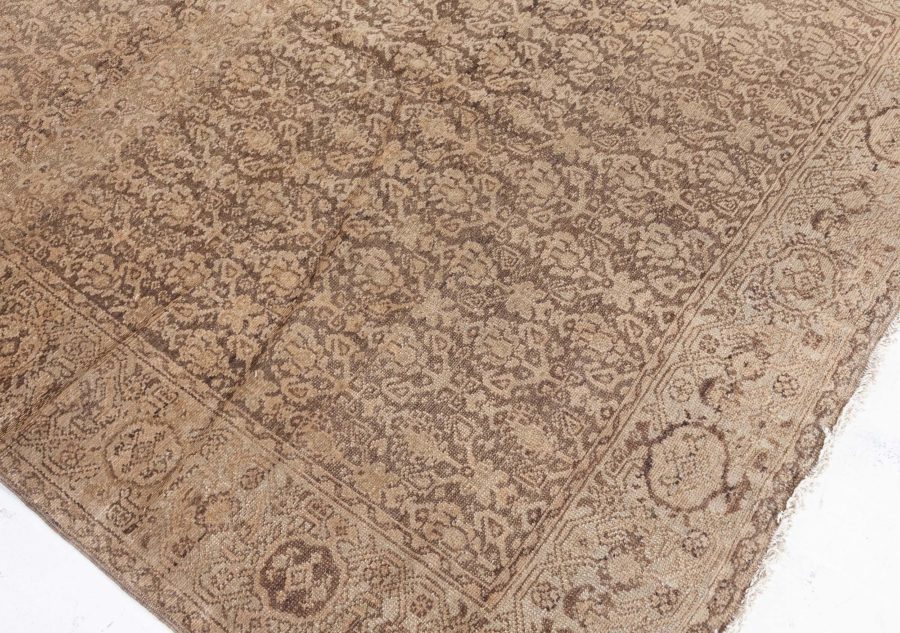 1900s Persian Malayer Floral Design Handmade Wool Rug BB5047
