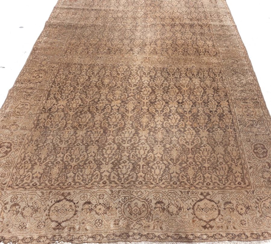 1900s Persian Malayer Floral Design Handmade Wool Rug BB5047