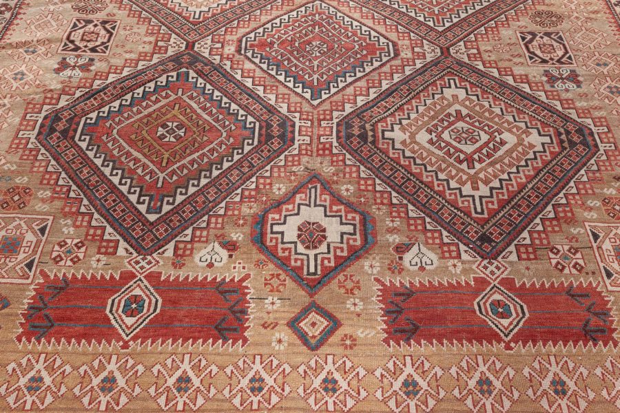 One-of-a-kind 19th Century Caucasian Shirvan Handmade Wool Rug BB5070