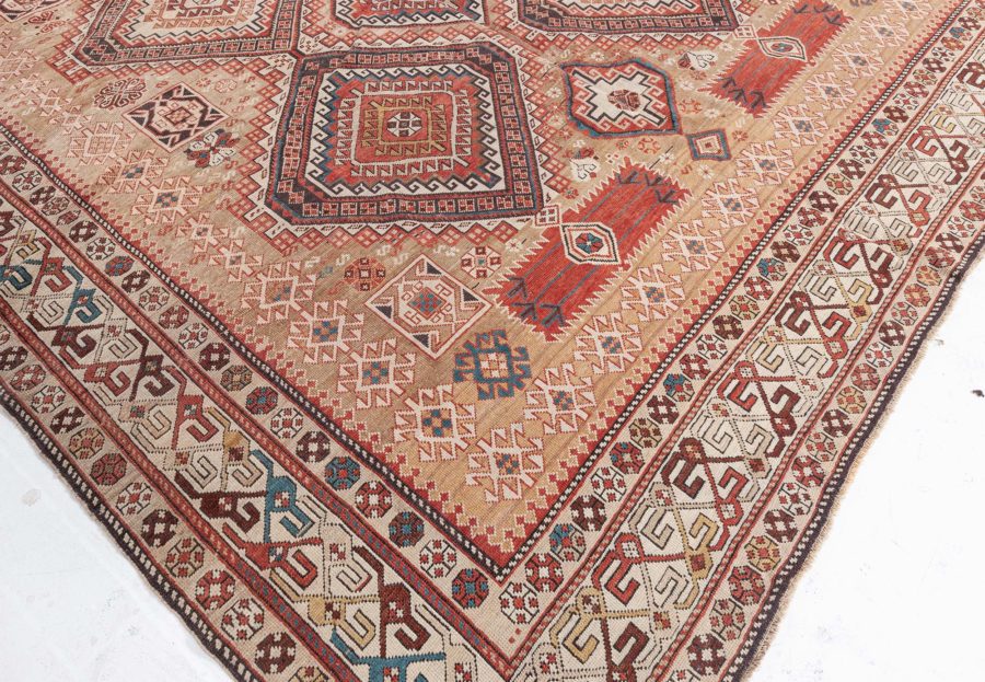 One-of-a-kind 19th Century Caucasian Shirvan Handmade Wool Rug BB5070