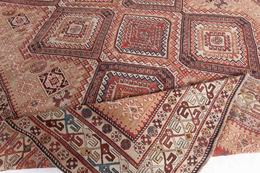 One-of-a-kind 19th Century Caucasian Shirvan Handmade Wool Rug BB5070