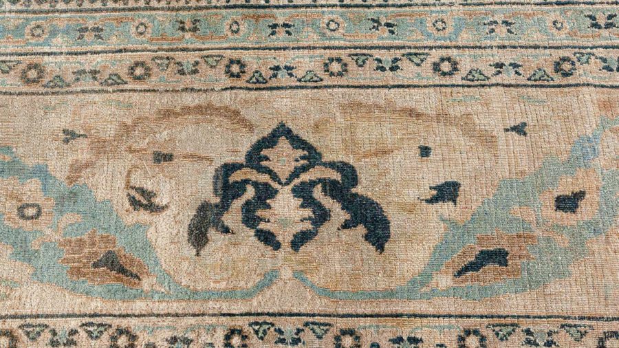 Early 20th Century Neutral Brown Persian Meshad Handwoven Wool Rug BB5111