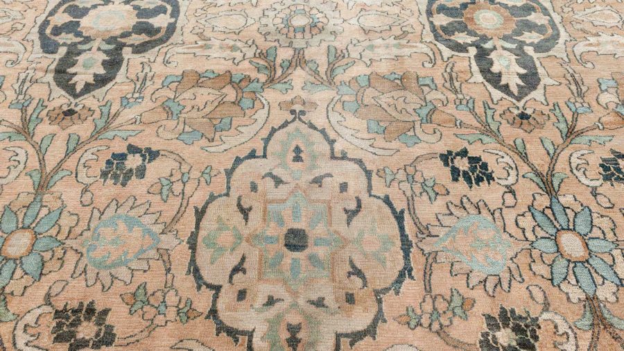 Early 20th Century Neutral Brown Persian Meshad Handwoven Wool Rug BB5111