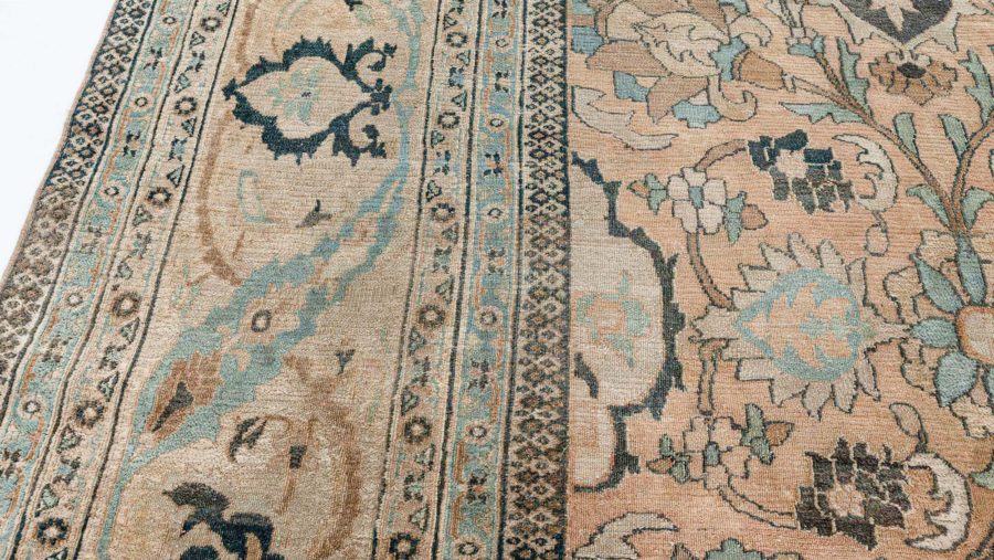 Early 20th Century Neutral Brown Persian Meshad Handwoven Wool Rug BB5111