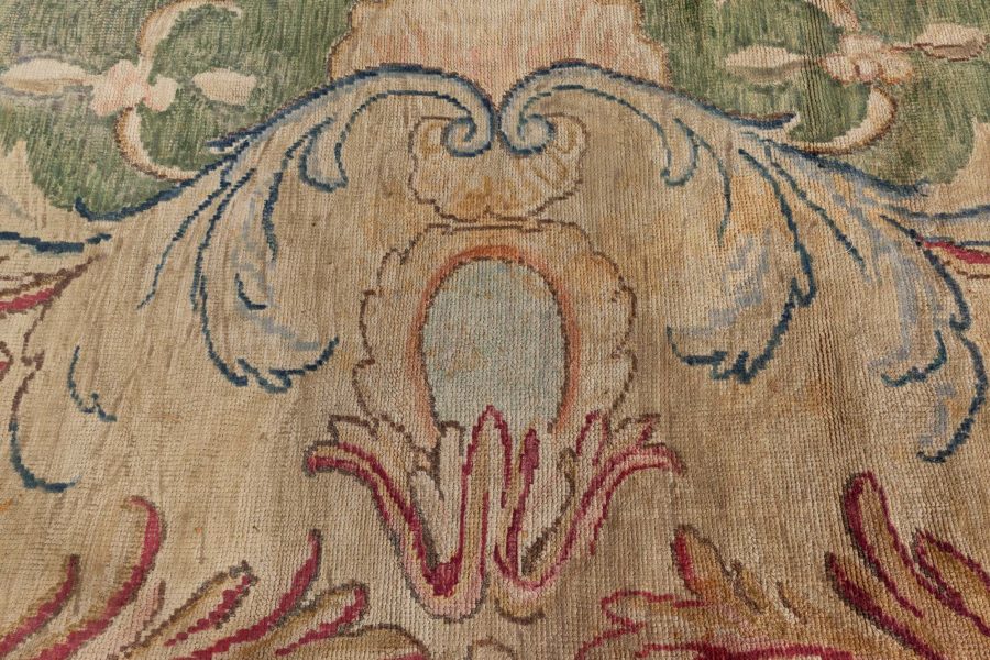 Large Authentic Savonnerie Bold Handmade Wool Rug BB5124