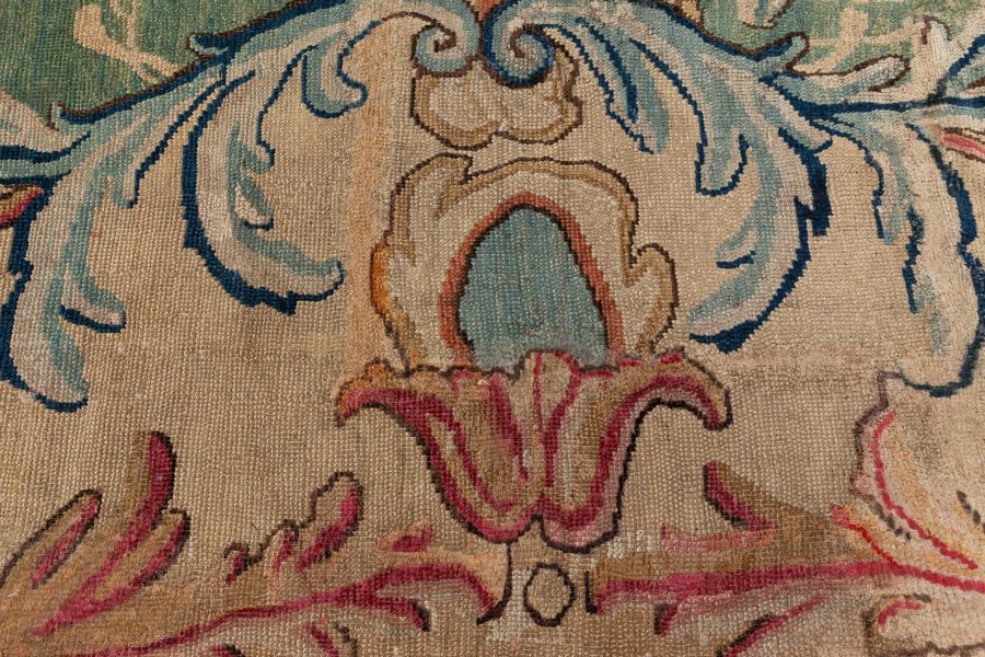 Large Authentic Savonnerie Bold Handmade Wool Rug BB5124