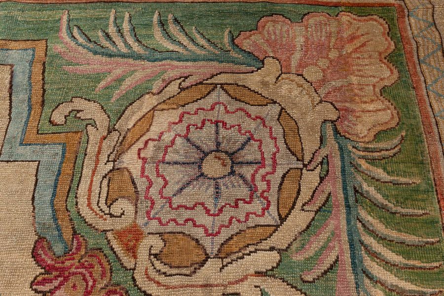Large Authentic Savonnerie Bold Handmade Wool Rug BB5124