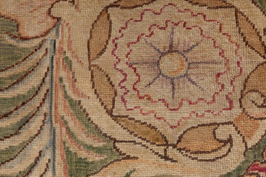 Large Authentic Savonnerie Bold Handmade Wool Rug BB5124