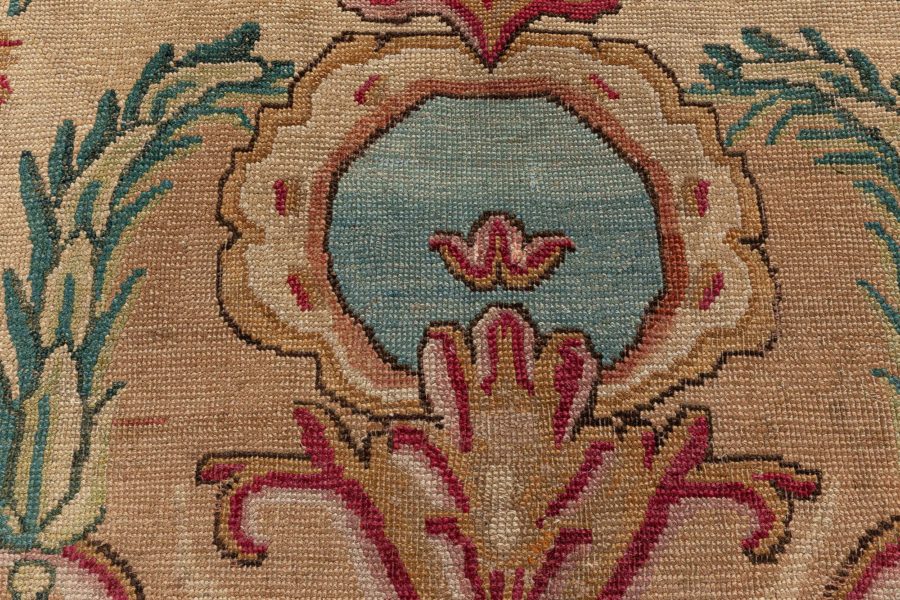 Large Authentic Savonnerie Bold Handmade Wool Rug BB5124