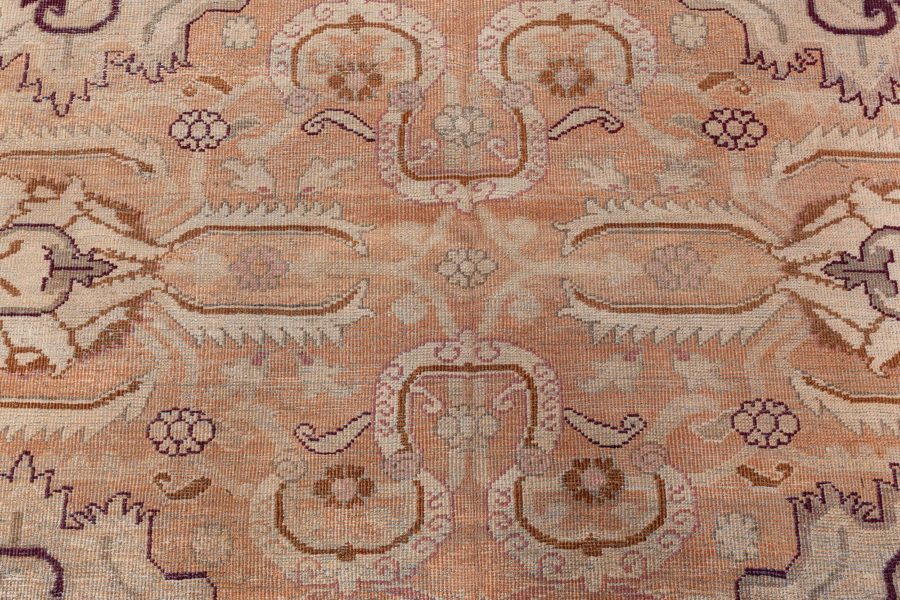 Late 19th Century Indian Amritsar Botanic Handmade Wool Rug BB5191