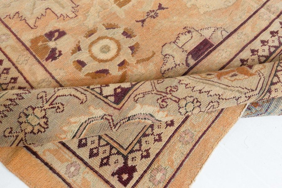 Late 19th Century Indian Amritsar Botanic Handmade Wool Rug BB5191
