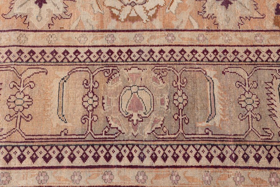 Late 19th Century Indian Amritsar Botanic Handmade Wool Rug BB5191