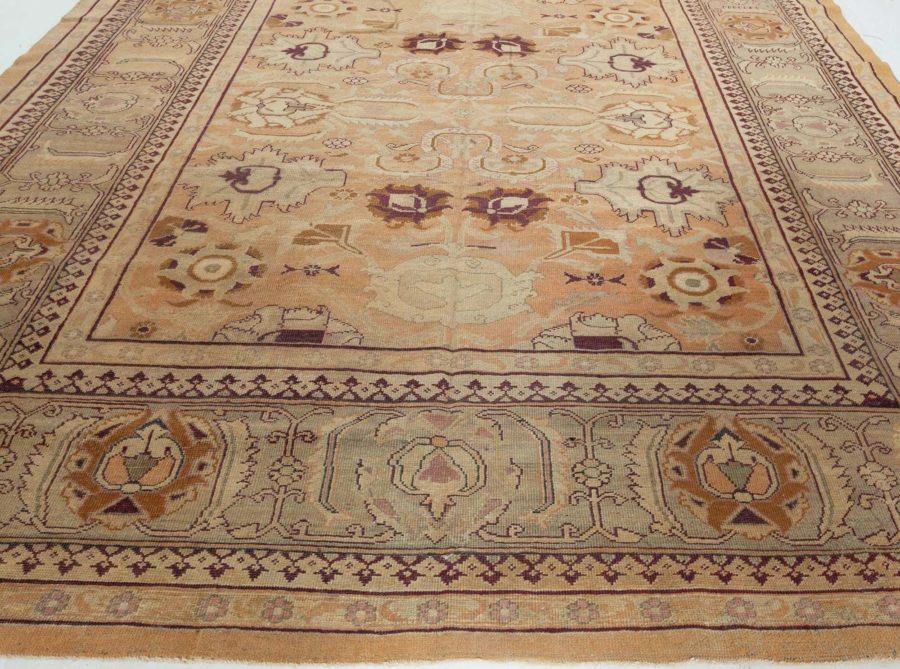 Late 19th Century Indian Amritsar Botanic Handmade Wool Rug BB5191