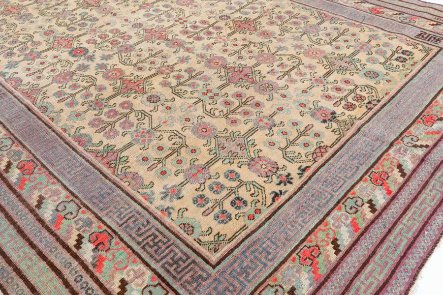 High-quality Vintage Samarkand (Khotan) Handmade Wool Rug BB5237