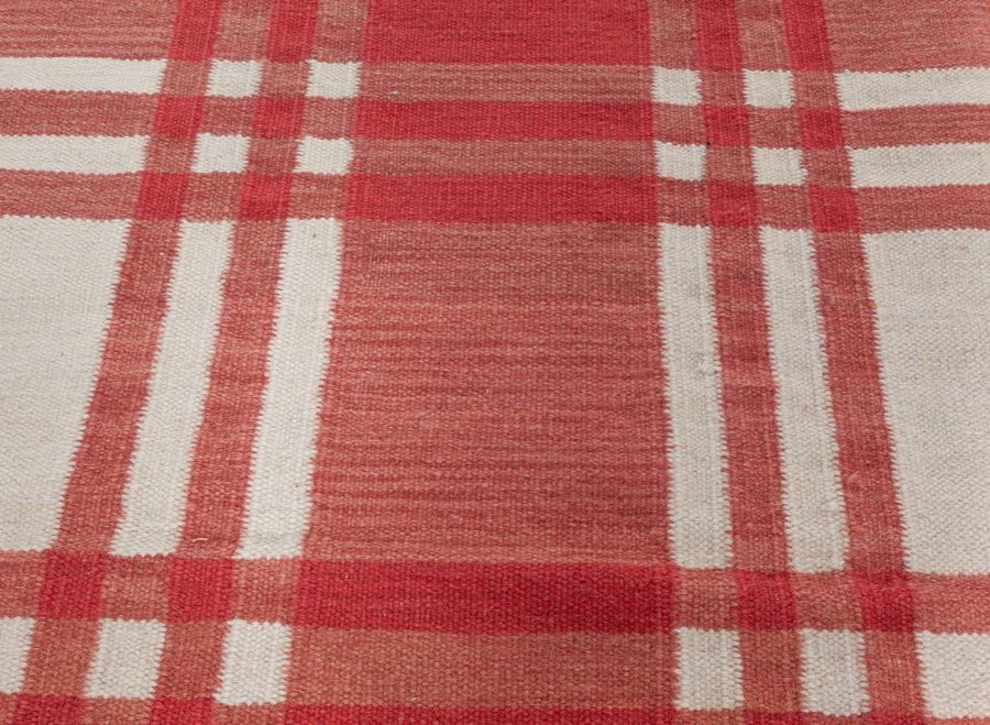 One-of-a-kind Mid-20th century Swedish Red Handmade Wool Rug by Agda Osterberg BB5256