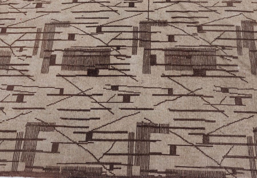 Mid-20th Century Geometric European Rug in Neutral Colors BB5260