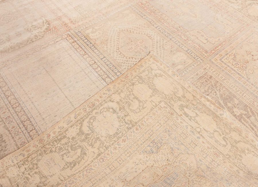 One-of-a-kind Antique Turkish Brown Abstract Botanic Rug BB5262