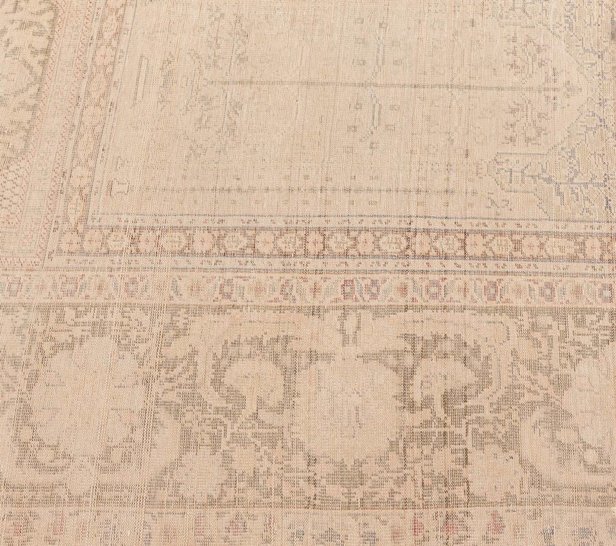 One-of-a-kind Antique Turkish Brown Abstract Botanic Rug BB5262