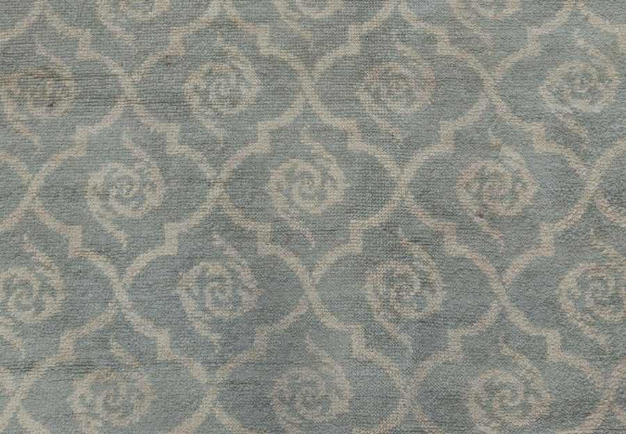 Vintage French Art Deco Gray Handwoven Wool Rug BB5283