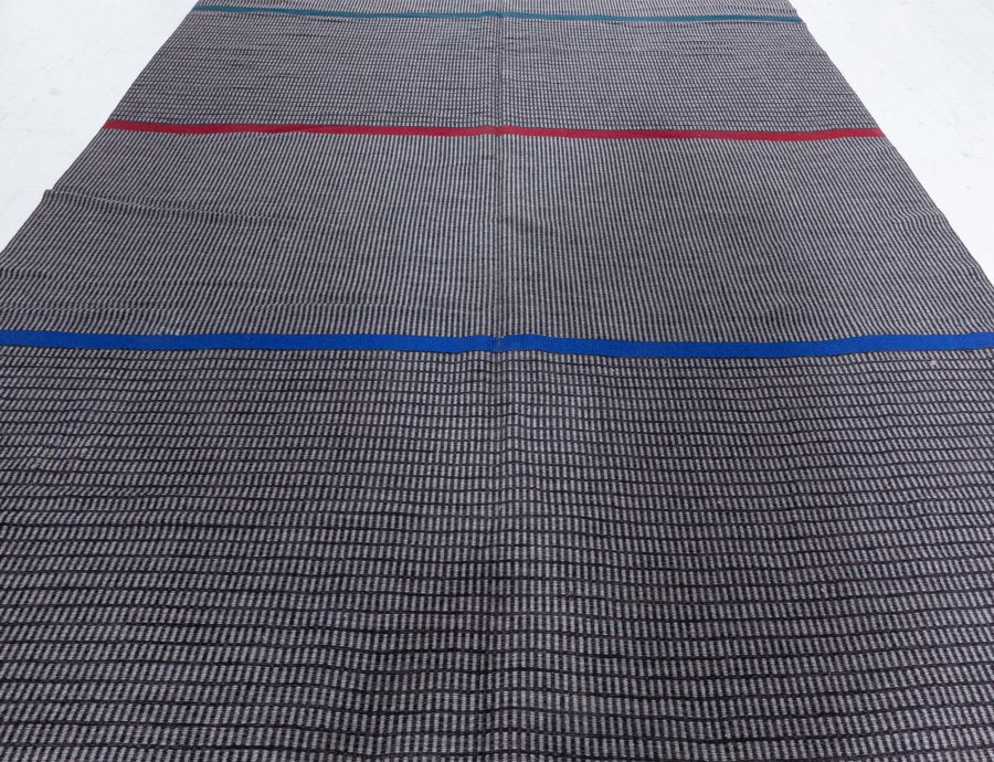 Mid-20th century Striped Gray Swedish Flat-Weave Rug by Lagerhem Ullberg BB5315