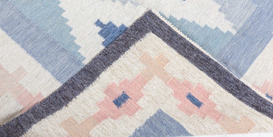 Mid-century Swedish Blue & Pink Rug by A.J BB5319