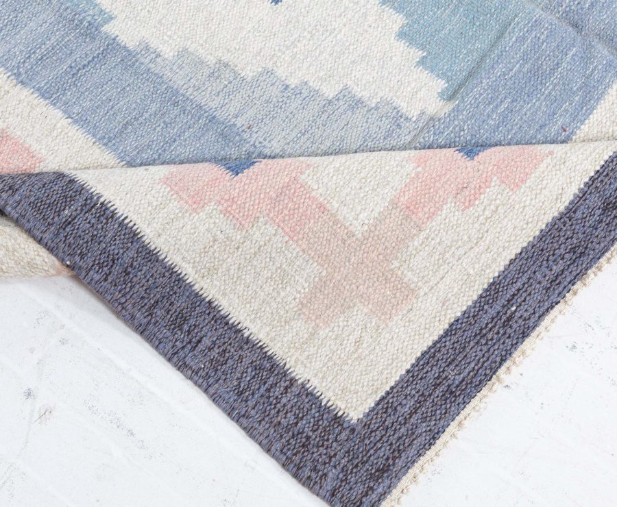 Mid-century Swedish Blue & Pink Rug by A.J BB5319