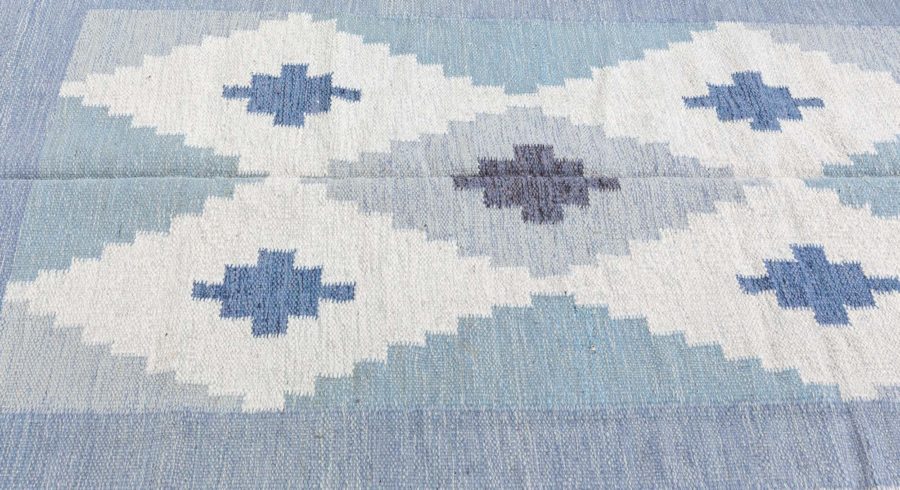 Mid-century Swedish Blue & Pink Rug by A.J BB5319