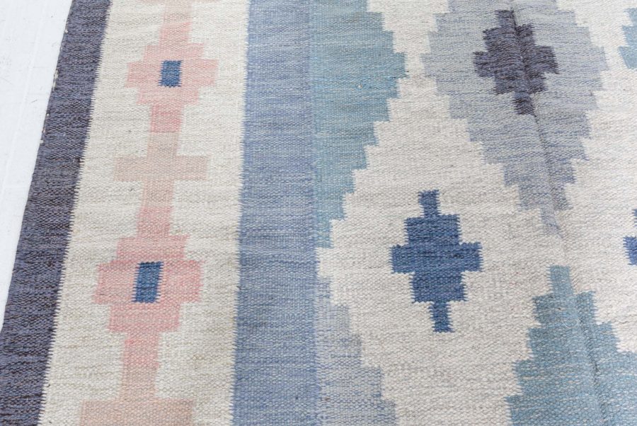 Mid-century Swedish Blue & Pink Rug by A.J BB5319