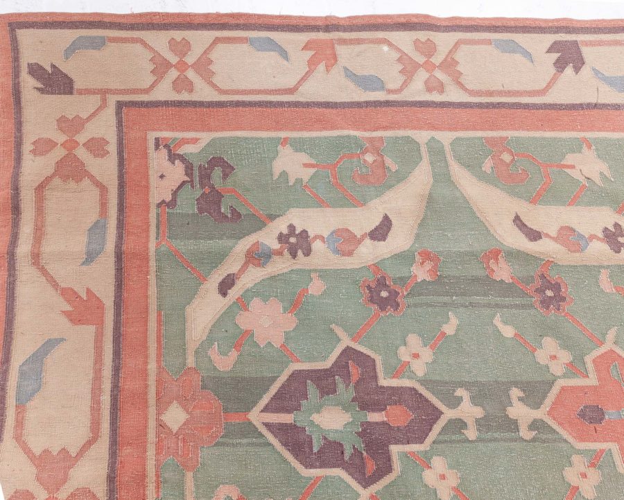 Mid-20th Century Indian Dhurrie Colorful Flat-Weave Cotton Rug BB5370
