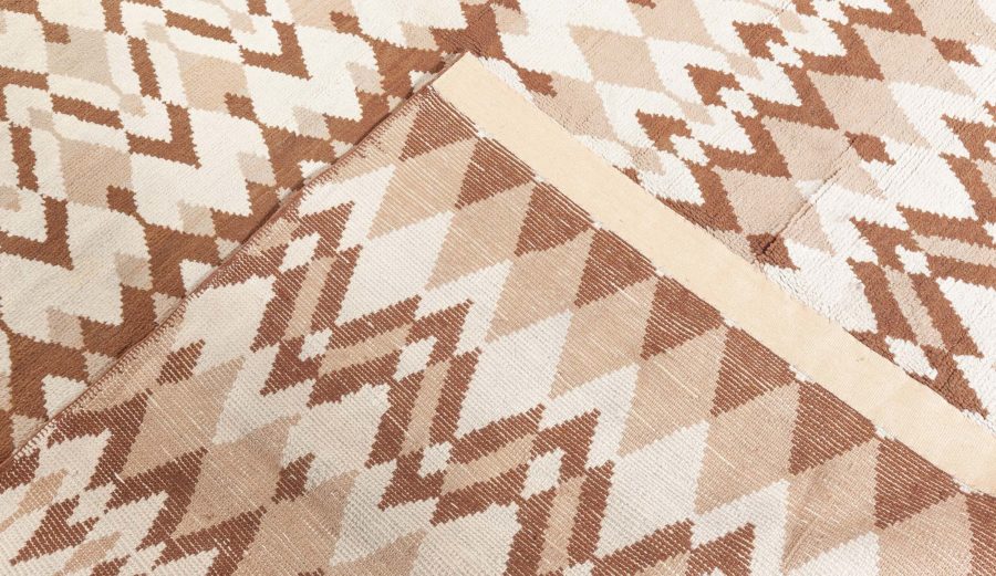 Mid-20th century Belgian Art Deco Beige, Brown Wool Rug by Paul Haesaerts BB5377