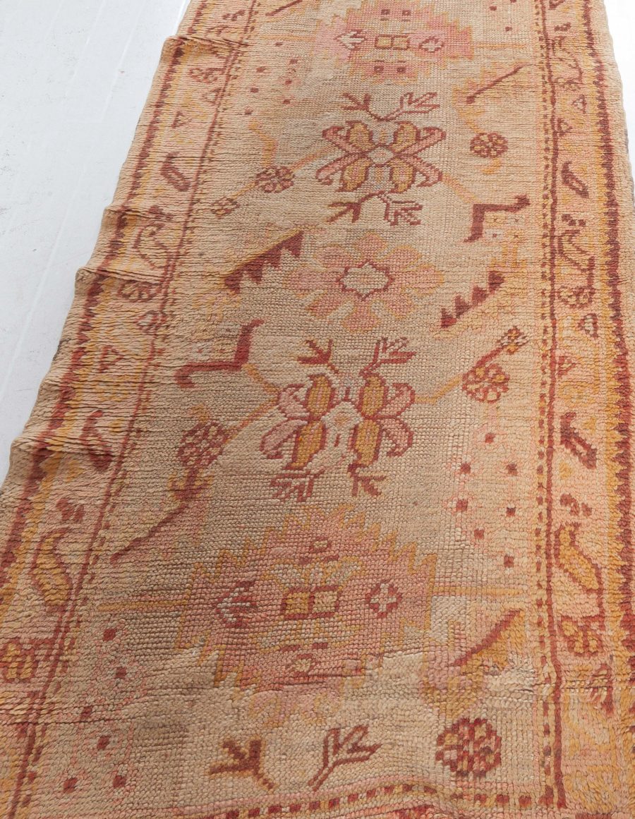 One-of-a-kind Antique Turkish Oushak Handmade Wool Runner BB5403