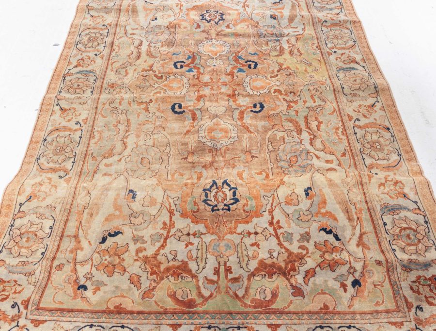 Early 20th Century Persian Tabriz Botanic Handmade Wool Rug BB5421