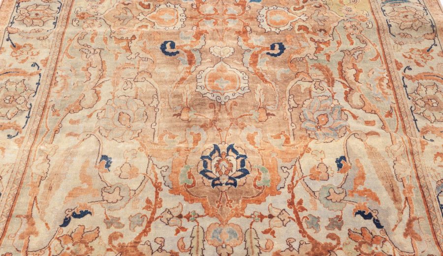 Early 20th Century Persian Tabriz Botanic Handmade Wool Rug BB5421