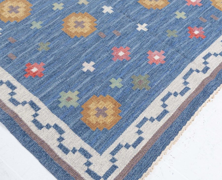 Mid-20th Century Swedish Flat Weave Rug by Anna-Greta Sjoqvist (Signed AGS) BB5454