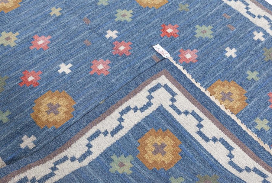 Mid-20th Century Swedish Flat Weave Rug by Anna-Greta Sjoqvist (Signed AGS) BB5454