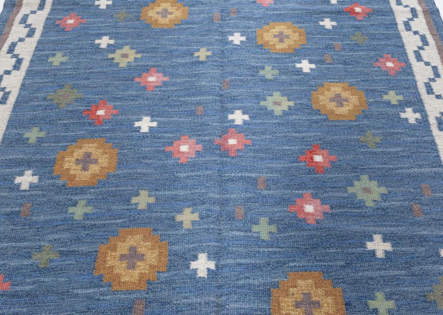 Mid-20th Century Swedish Flat Weave Rug by Anna-Greta Sjoqvist (Signed AGS) BB5454