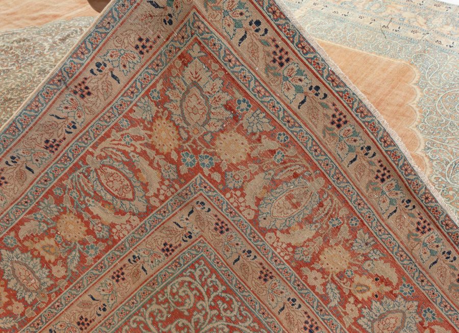 Antique Persian Tabriz Handmade Wool Rug BB5472