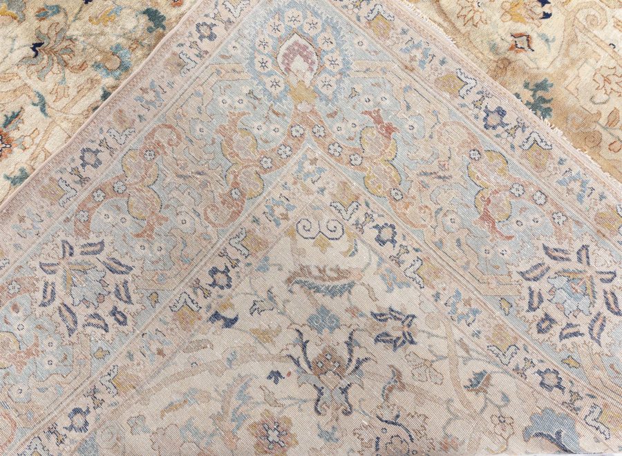 Antique Persian Tabriz Botanic Handwoven Wool Rug BB5527