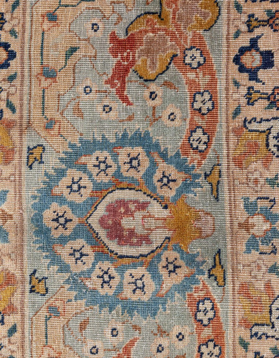 Antique Persian Tabriz Botanic Handwoven Wool Rug BB5527