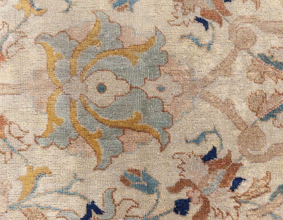 Antique Persian Tabriz Botanic Handwoven Wool Rug BB5527