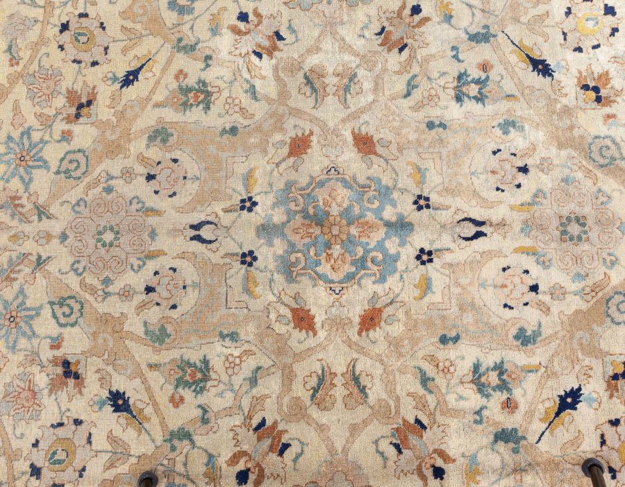 Antique Persian Tabriz Botanic Handwoven Wool Rug BB5527