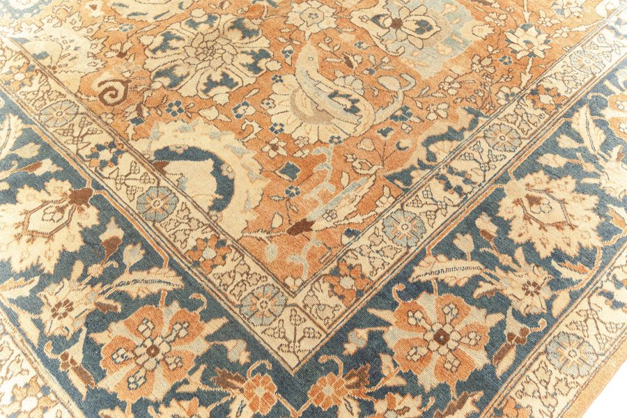 Antique Persian Tabriz Botanic Handmade Wool Rug BB5553