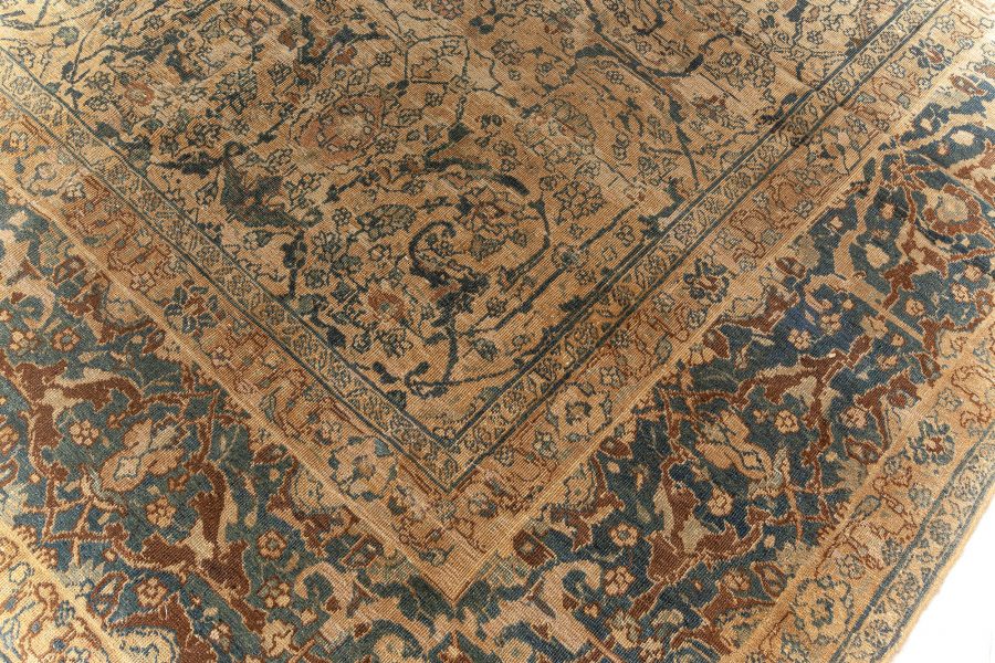 Antique Persian Tabriz Beige Handmade Wool Carpet BB5567