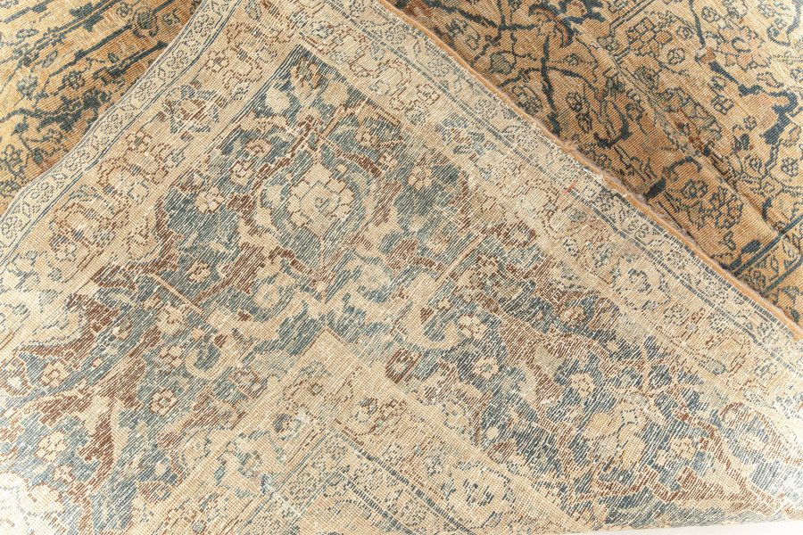 Antique Persian Tabriz Beige Handmade Wool Carpet BB5567