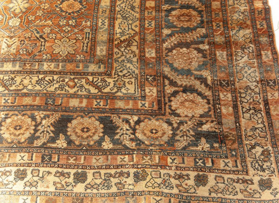 Large Antique Persian Bibikabad Brown Handmade Wool Rug BB5580